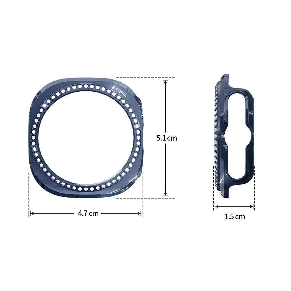 For Samsung Galaxy Watch Ultra 47mm / Ultra 2025 xDfind Single Row Diamond Hollow PC ... (Silver)
