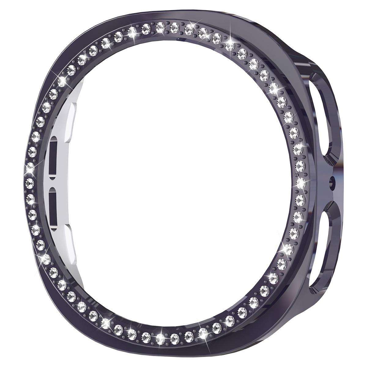 For Samsung Galaxy Watch8 44mm xDfind Single Row Diamond Hollow PC Watch Cover(Pink)