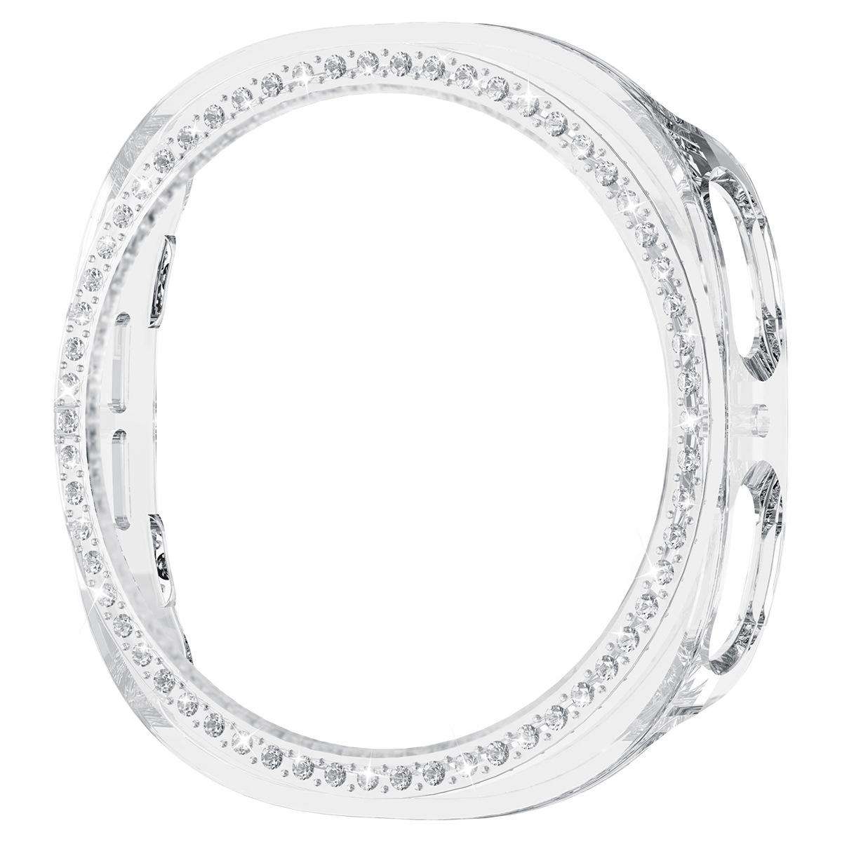 For Samsung Galaxy Watch8 44mm xDfind Single Row Diamond Hollow PC Watch Cover(Pink)