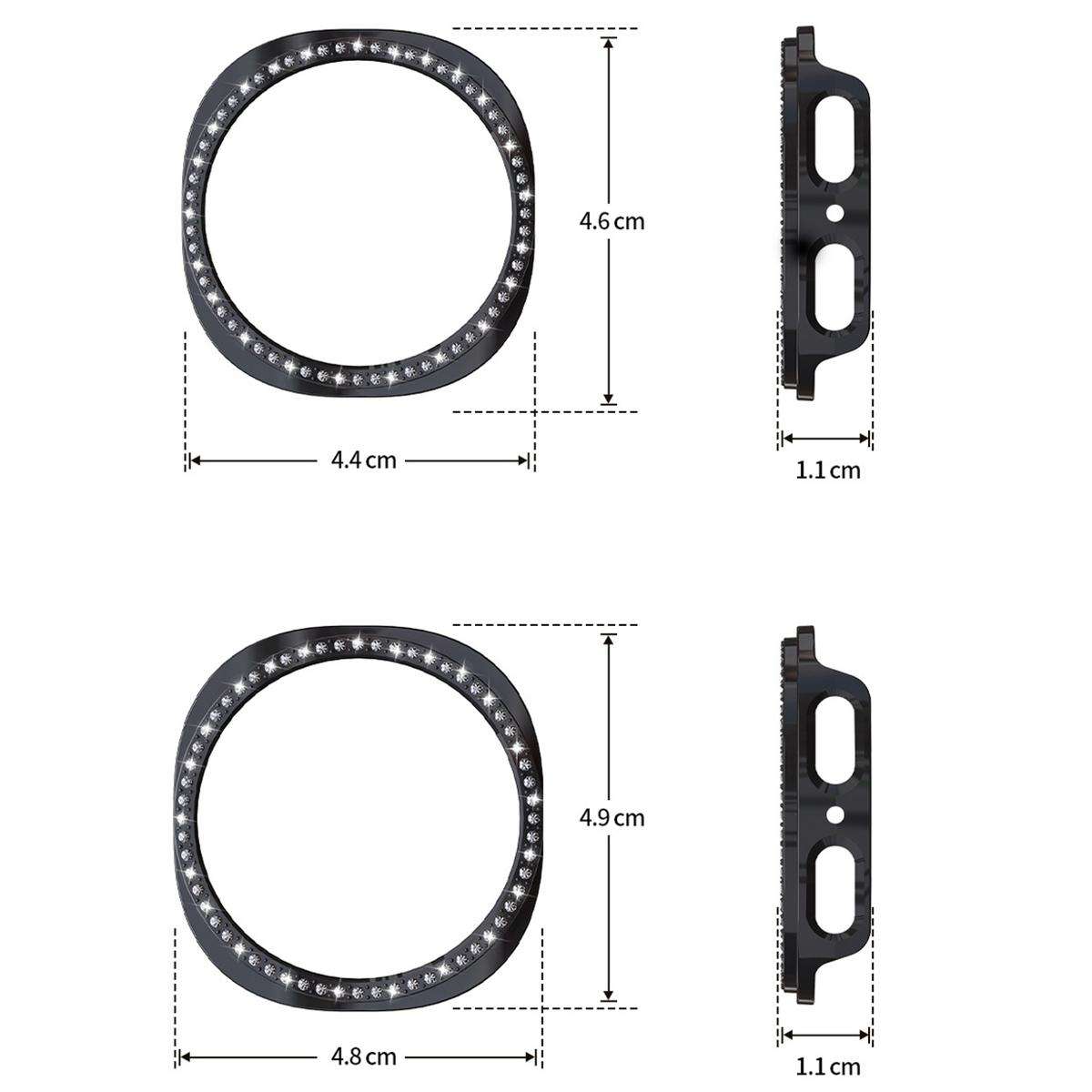 For Samsung Galaxy Watch8 44mm xDfind Single Row Diamond Hollow PC Watch Cover(Midnight Blue)