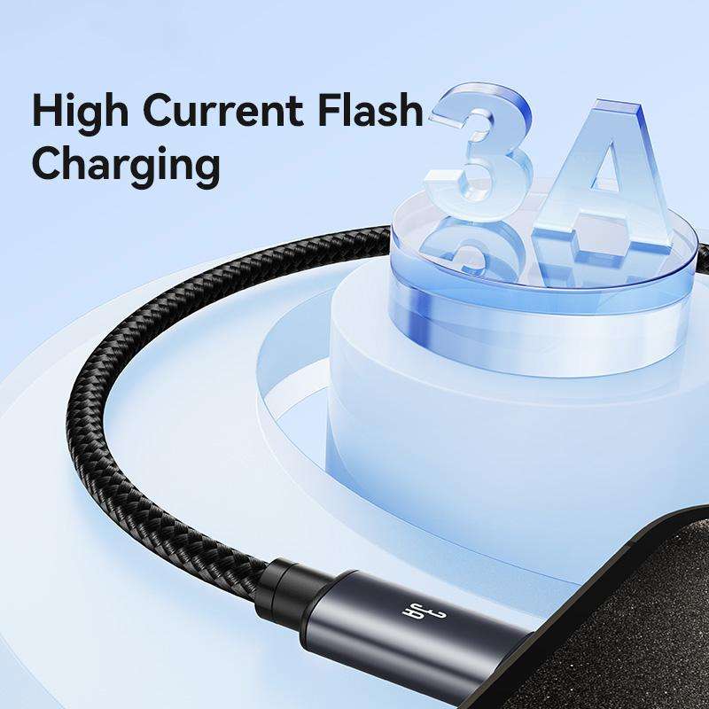 USAMS SJ767 U91 3A USB to Type-C Aluminum Alloy Fast Charging Data Cable, Length: 1m(Gun Color)