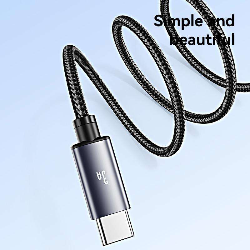 USAMS SJ767 U91 3A USB to Type-C Aluminum Alloy Fast Charging Data Cable, Length: 1m(Gun Color)