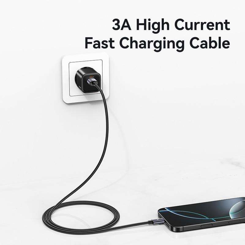 USAMS SJ767 U91 3A USB to Type-C Aluminum Alloy Fast Charging Data Cable, Length: 1m(Gun Color)