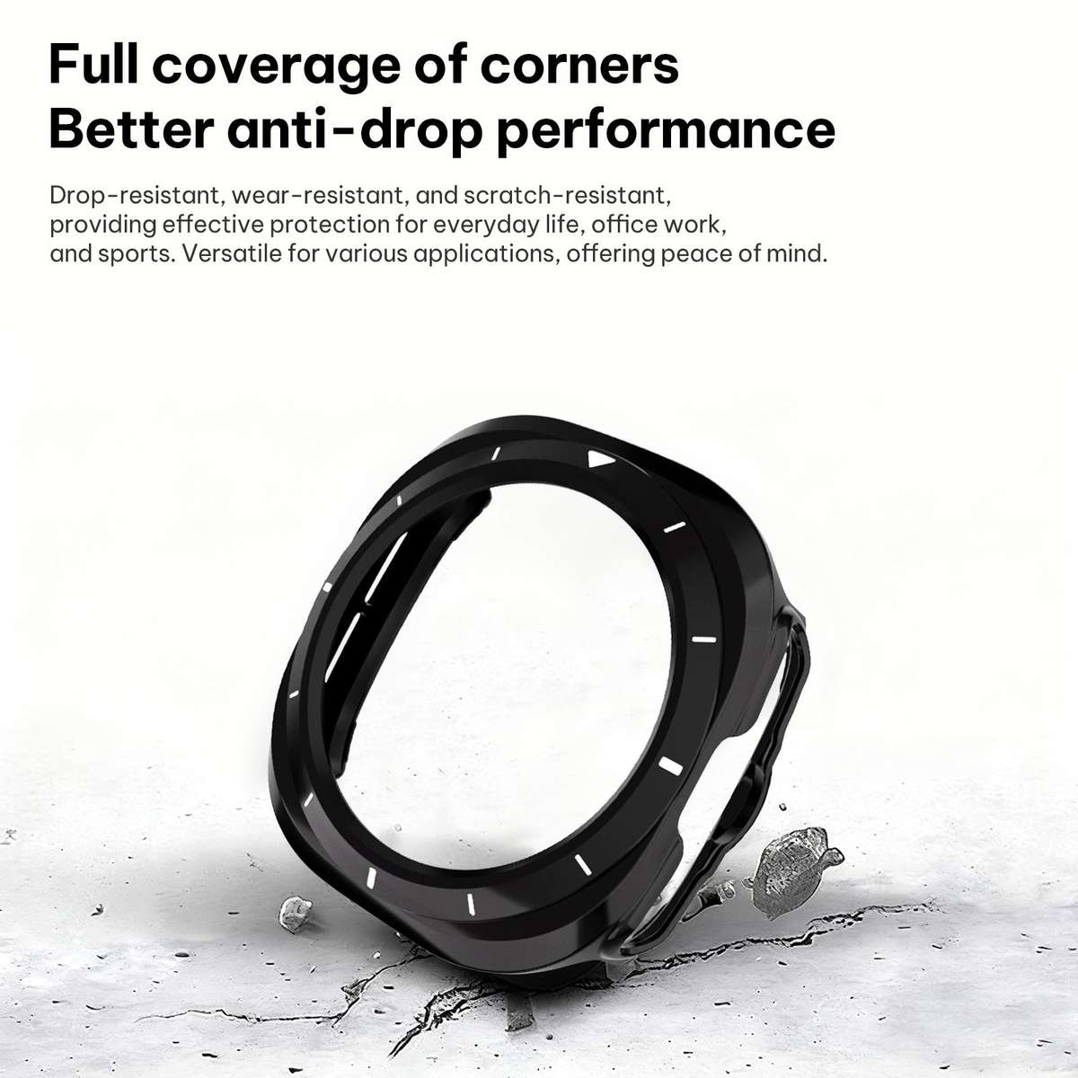 For Samsung Galaxy Watch Ultra / Ultra 2025 xDfind Scale Frame PC Hollow Watch ... (Black + White)