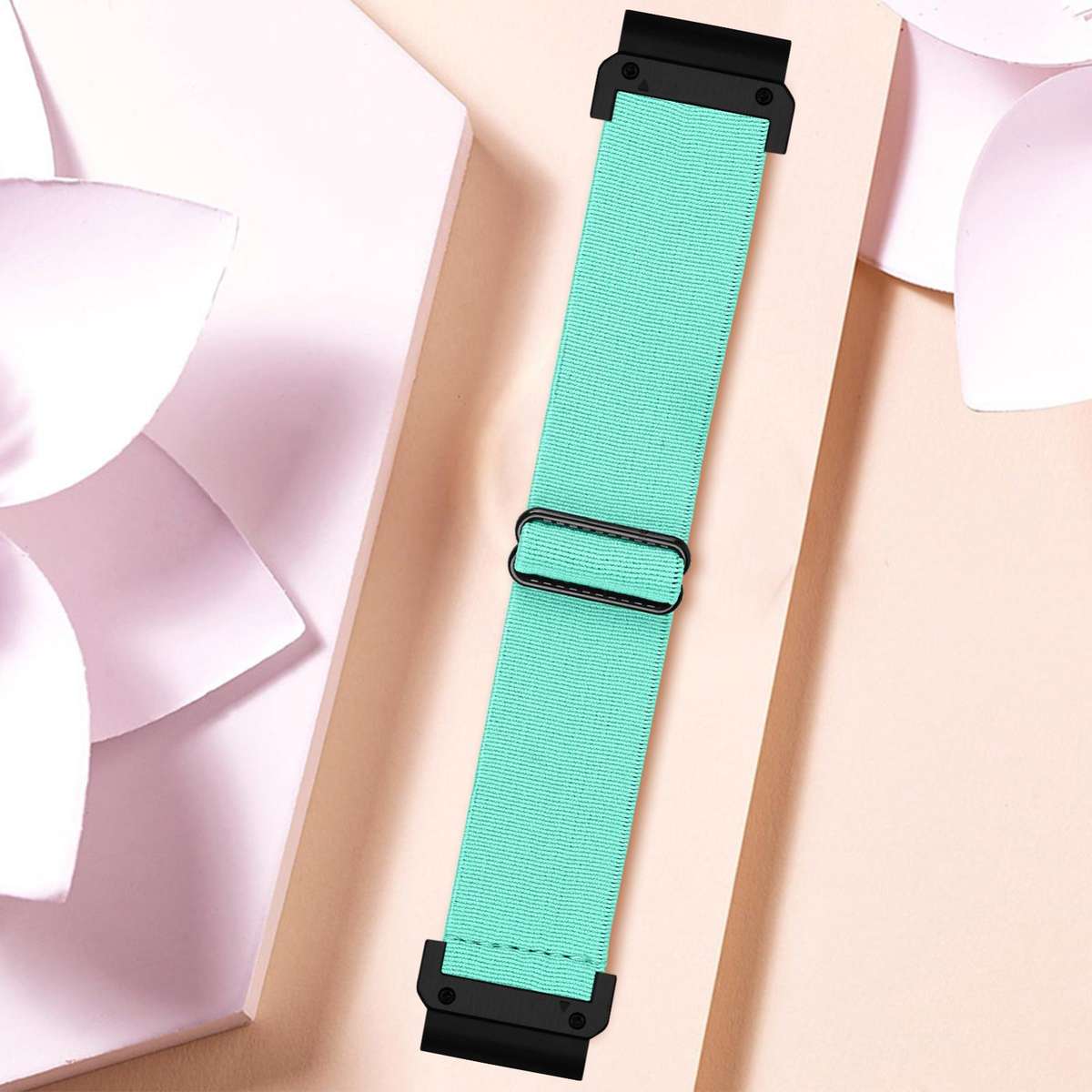 For Garmin 26mm Solid Color Elastic Nylon Watch Band(Mint Green)