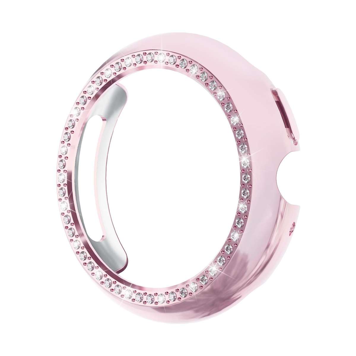 For Google Pixel Watch 4 / Watch 3 45mm xDfind Single Row Diamond Hollow PC Watch Cover(Pink)