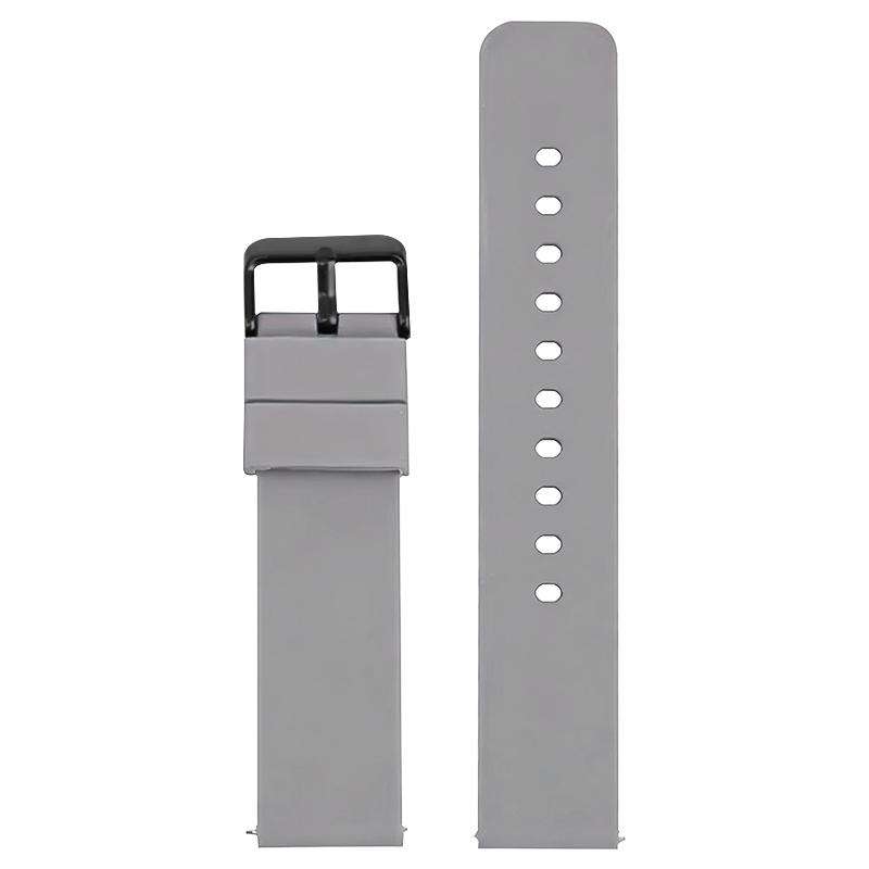 20mm xDfind Stainless Steel Black Pin Buckle Solid Color Silicone Waterproof Watch Band(Grey)