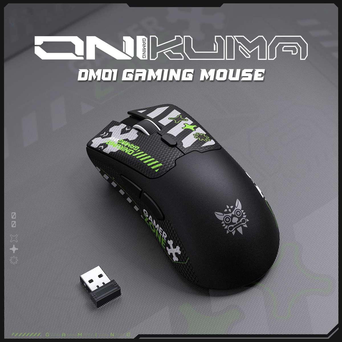 ONIKUMA DM01 12800DPI 2.4GHz + BT + Wired Tri-mode Gaming Mouse(Black)