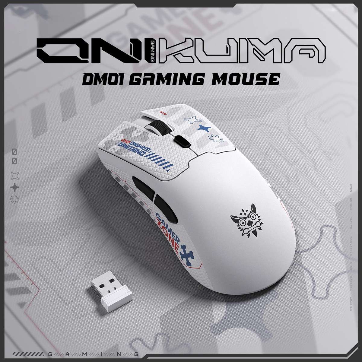 ONIKUMA DM01 12800DPI 2.4GHz + BT + Wired Tri-mode Gaming Mouse(Black)