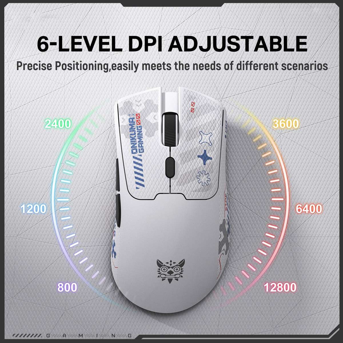 ONIKUMA DM01 12800DPI 2.4GHz + BT + Wired Tri-mode Gaming Mouse(Black)