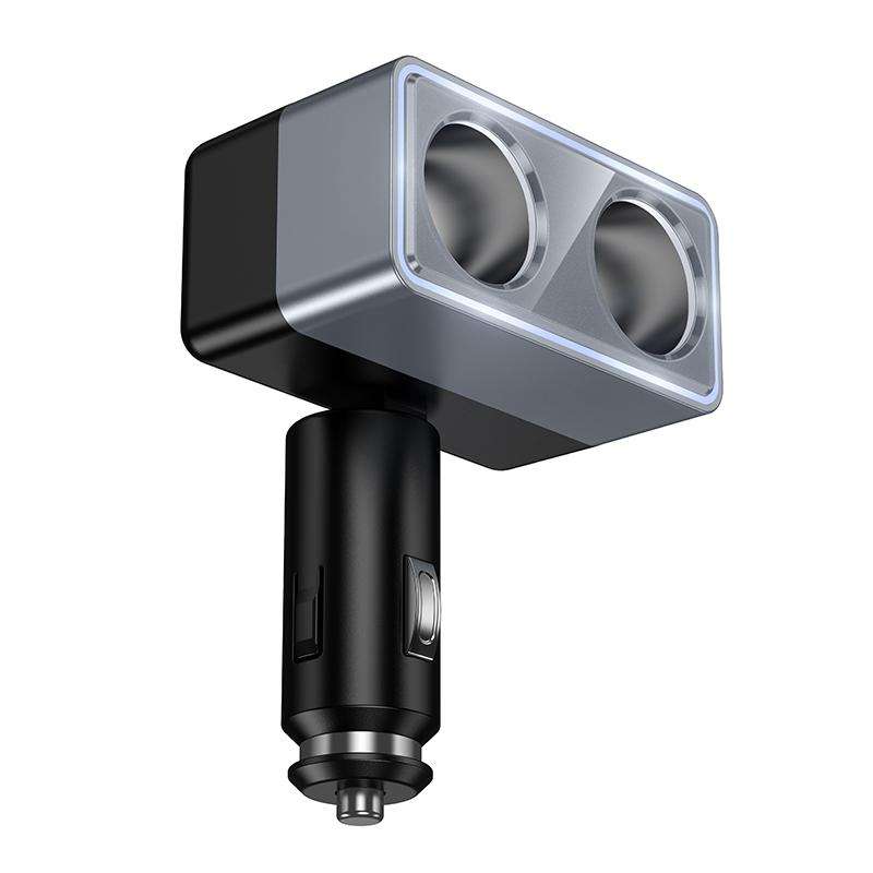 hoco Z65 Smart Dual Cigarette Lighter Car Charger(Black)