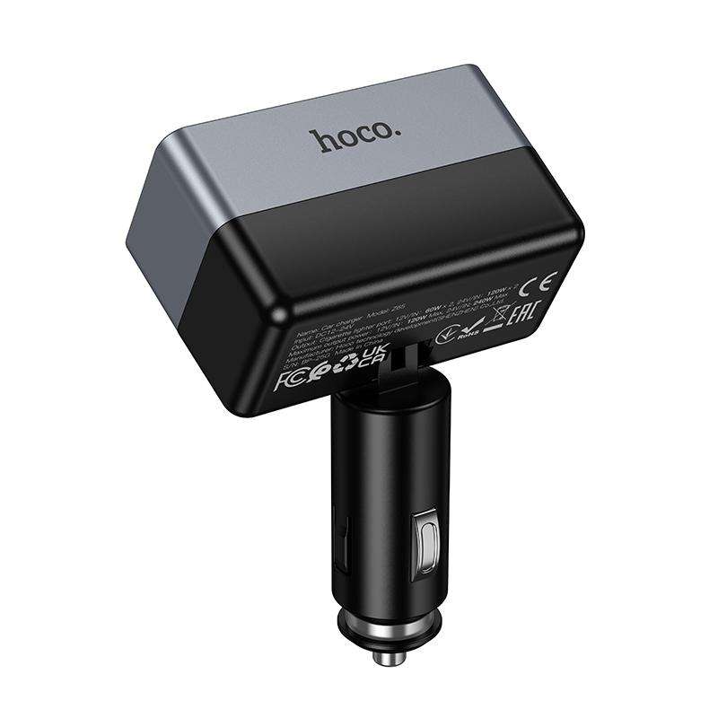 hoco Z65 Smart Dual Cigarette Lighter Car Charger(Black)
