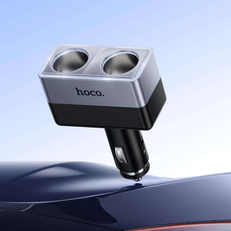 hoco Z65 Smart Dual Cigarette Lighter Car Charger(Black)
