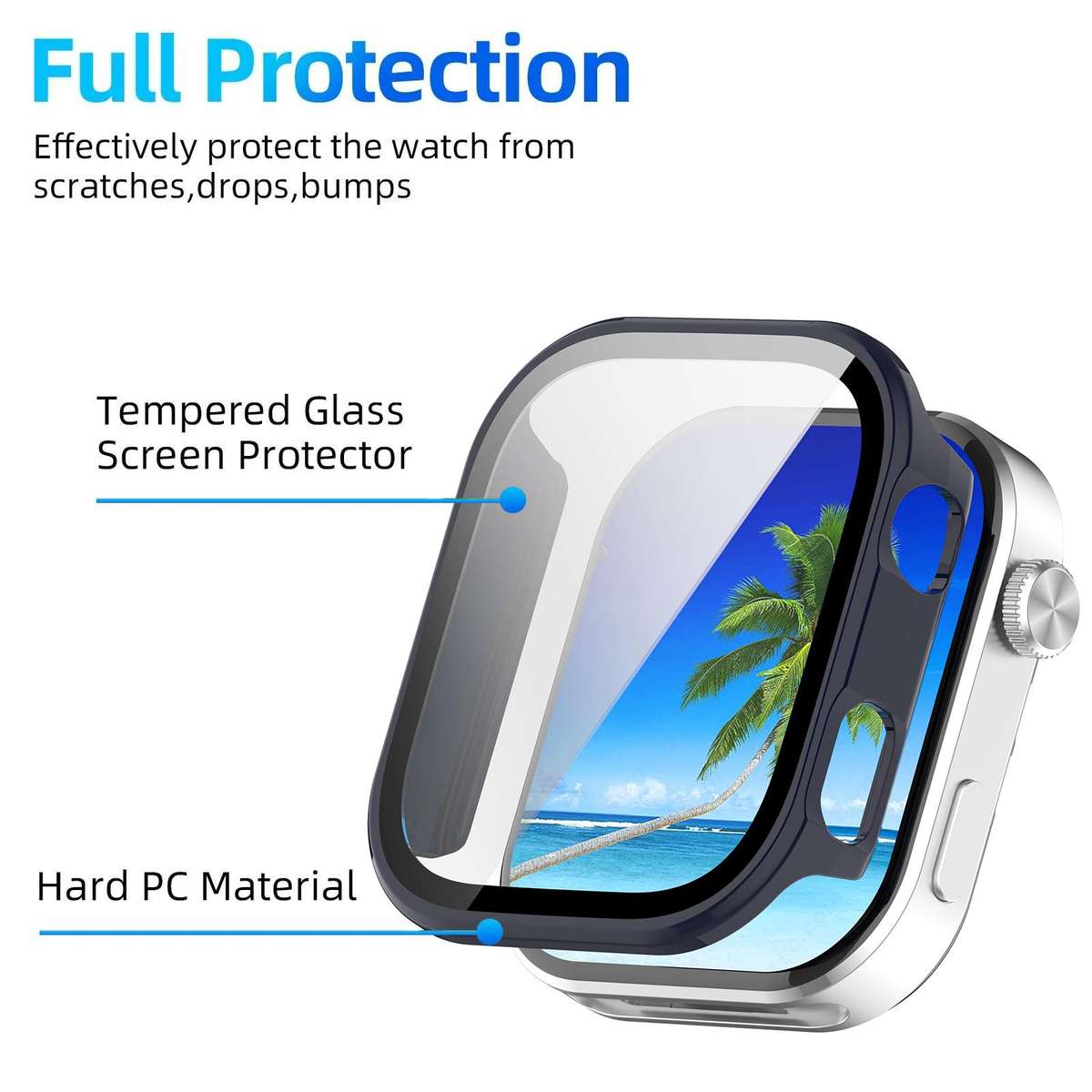For Redmi Watch 6 xDfind Tempered Film Integrated PC Watch Protective Cover(Dark Blue)