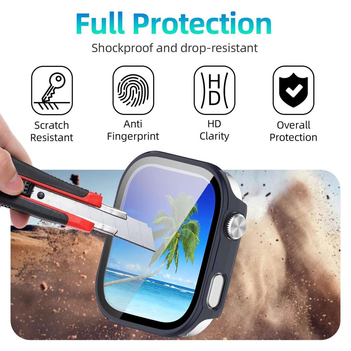 For Redmi Watch 6 xDfind Tempered Film Integrated PC Watch Protective Cover(Dark Blue)