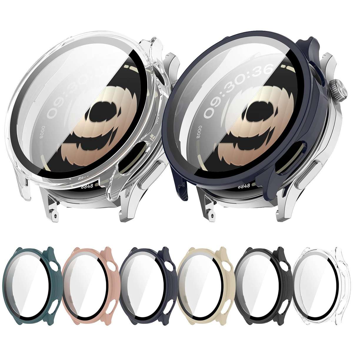For OPPO Watch S xDfind Tempered Film Integrated PC Watch Protective Cover(Ivory White)