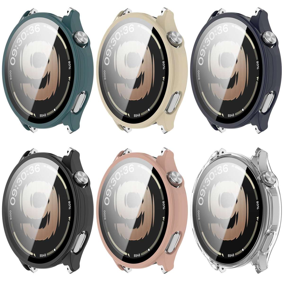 For OPPO Watch S xDfind Tempered Film Integrated PC Watch Protective Cover(Ivory White)