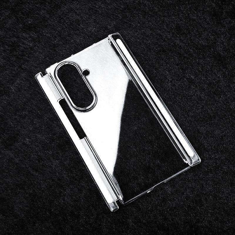 For Samsung Galaxy Z TriFold Transparent Dual Axis Dual Magnetic Strip PC Phone Case