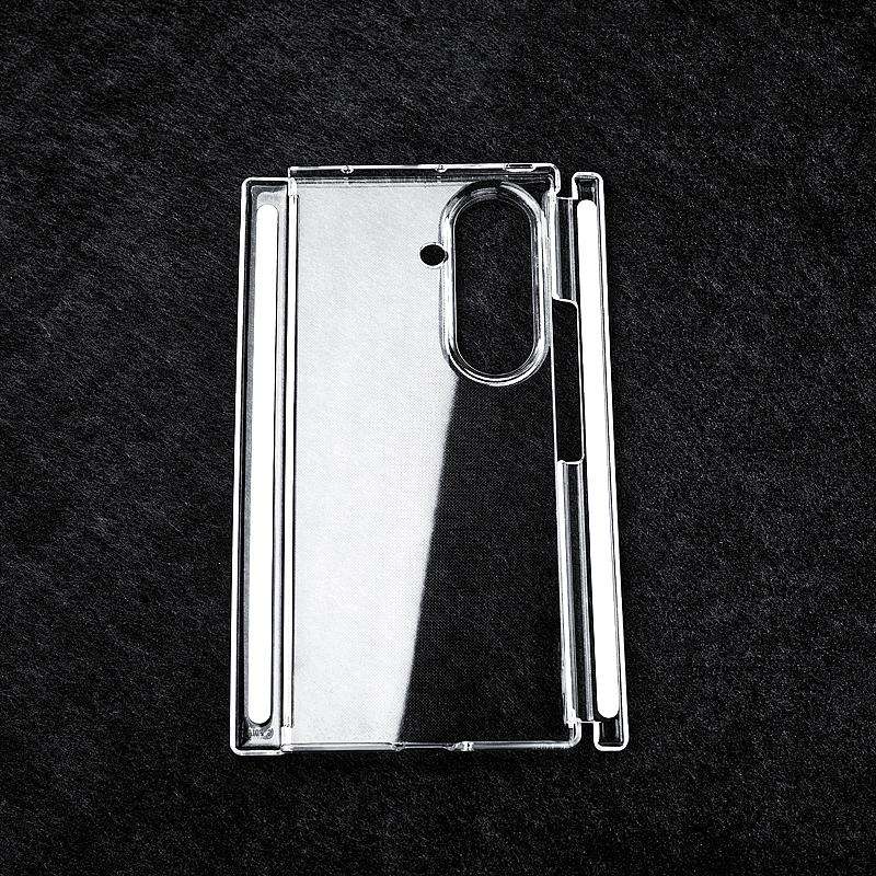 For Samsung Galaxy Z TriFold Transparent Dual Axis Dual Magnetic Strip PC Phone Case