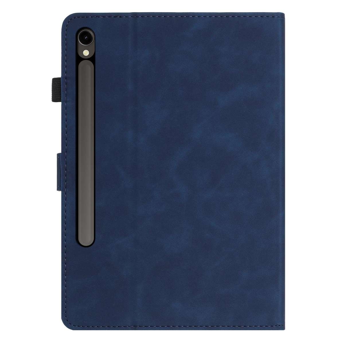 For Samsung Galaxy Tab S9 / S9 FE Butterfly Loves Flowers Embossed Leather Smart Tablet Case(Blue)