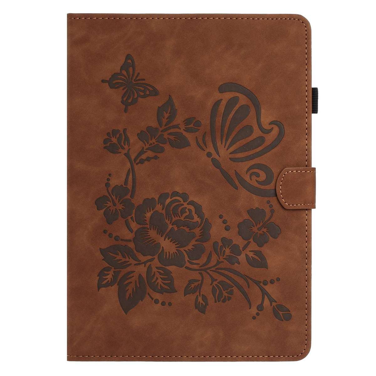 For Xiaomi Redmi Pad 2 2025 Butterfly Loves Flowers Embossed Leather Smart Tablet Case(Brown)
