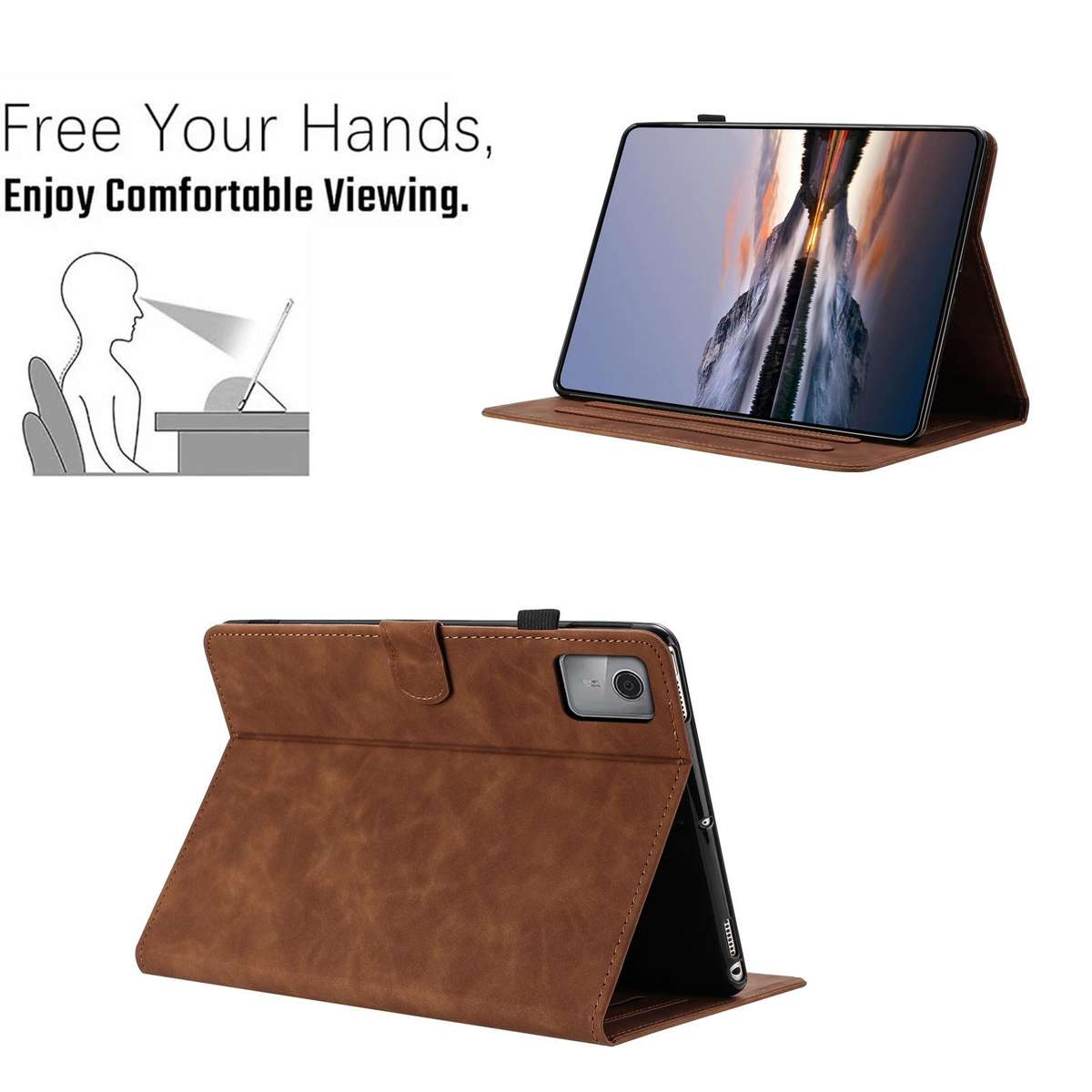 For Xiaomi Redmi Pad 2 2025 Butterfly Loves Flowers Embossed Leather Smart Tablet Case(Brown)