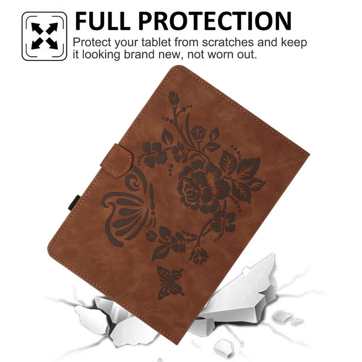 For Xiaomi Redmi Pad 2 2025 Butterfly Loves Flowers Embossed Leather Smart Tablet Case(Brown)