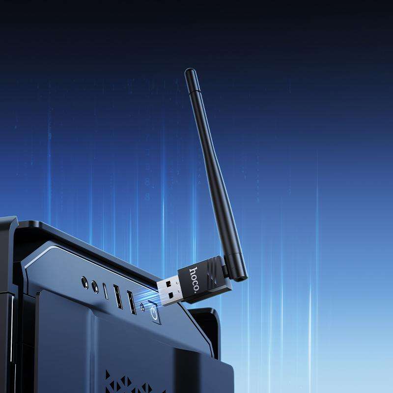 hoco HI37 150Mbps WiFi 4 USB External Antenna Wireless Network Card(Black)
