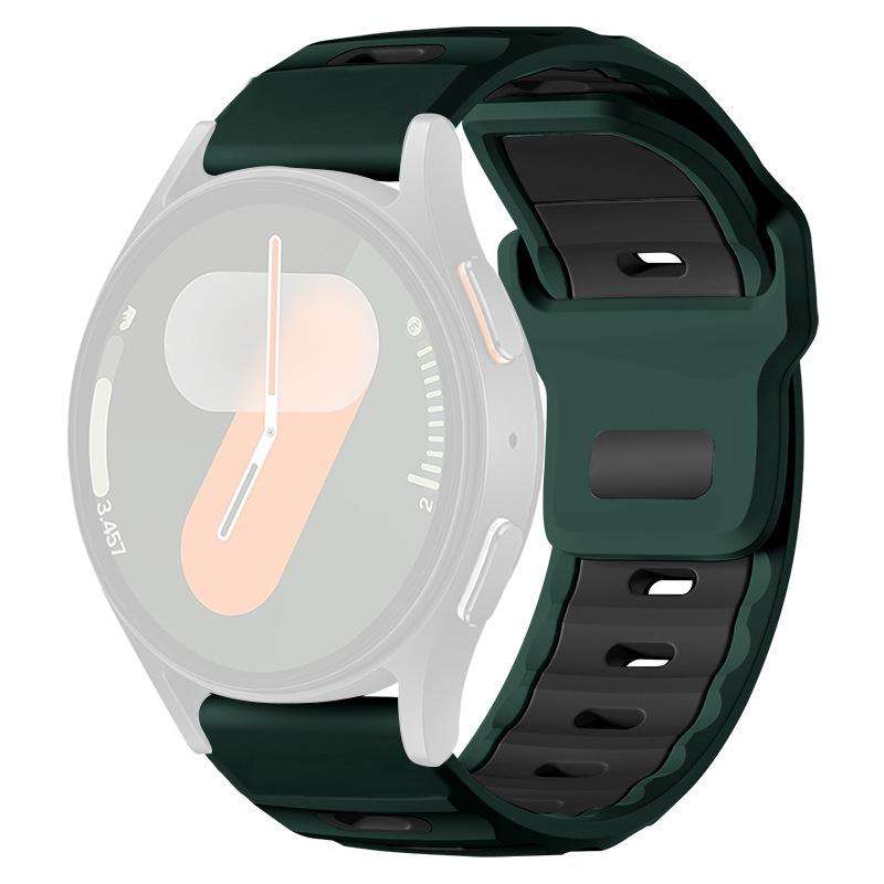 20mm xDfind Flat-head Dual-color Silicone Watch Band(Wilderness Green+Black)