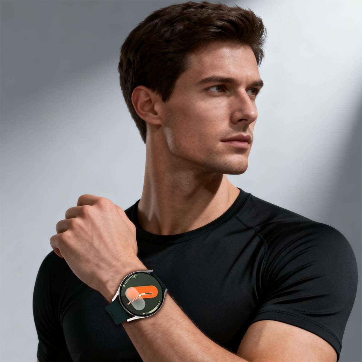 20mm xDfind Flat-head Dual-color Silicone Watch Band(Wilderness Green+Black)