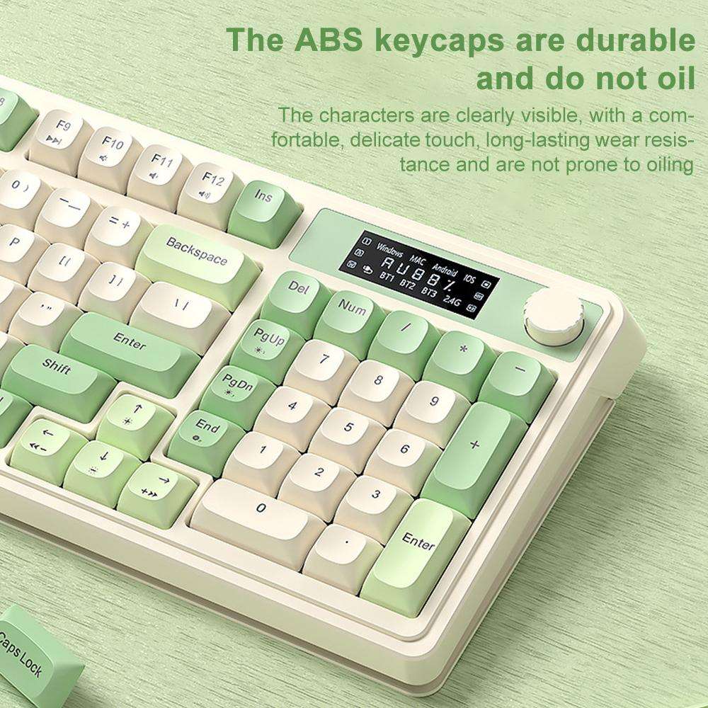 AULA S99 Pro 99 Keys Wired/2.4G/Bluetooth Three Model RGB Mechanical Feel Membrane Keyboard(Retro Gr