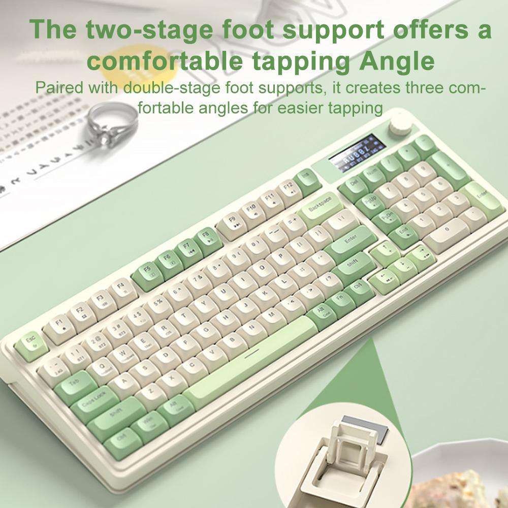 AULA S99 Pro 99 Keys Wired/2.4G/Bluetooth Three Model RGB Mechanical Feel Membrane Keyboard(Retro Gr