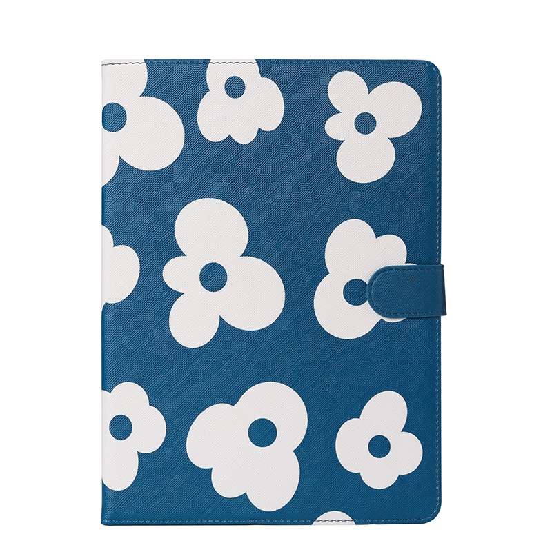 Flower Pattern Horizontal Flip Leather Case with Holder & Sleep / Wake-up Function For ... (Blue)