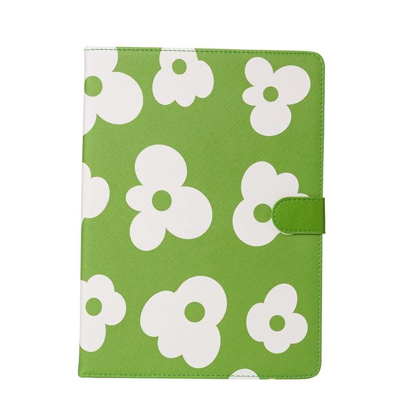 Flower Pattern Horizontal Flip Leather Case with Holder & Sleep / Wake-up Function For ... (Green)