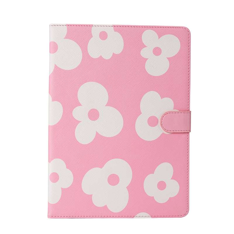 Flower Pattern Horizontal Flip Leather Case with Holder & Sleep / Wake-up Function For ... (Pink)