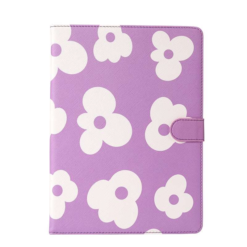 Flower Pattern Horizontal Flip Leather Case with Holder & Sleep / Wake-up Function Fo ... (Purple)