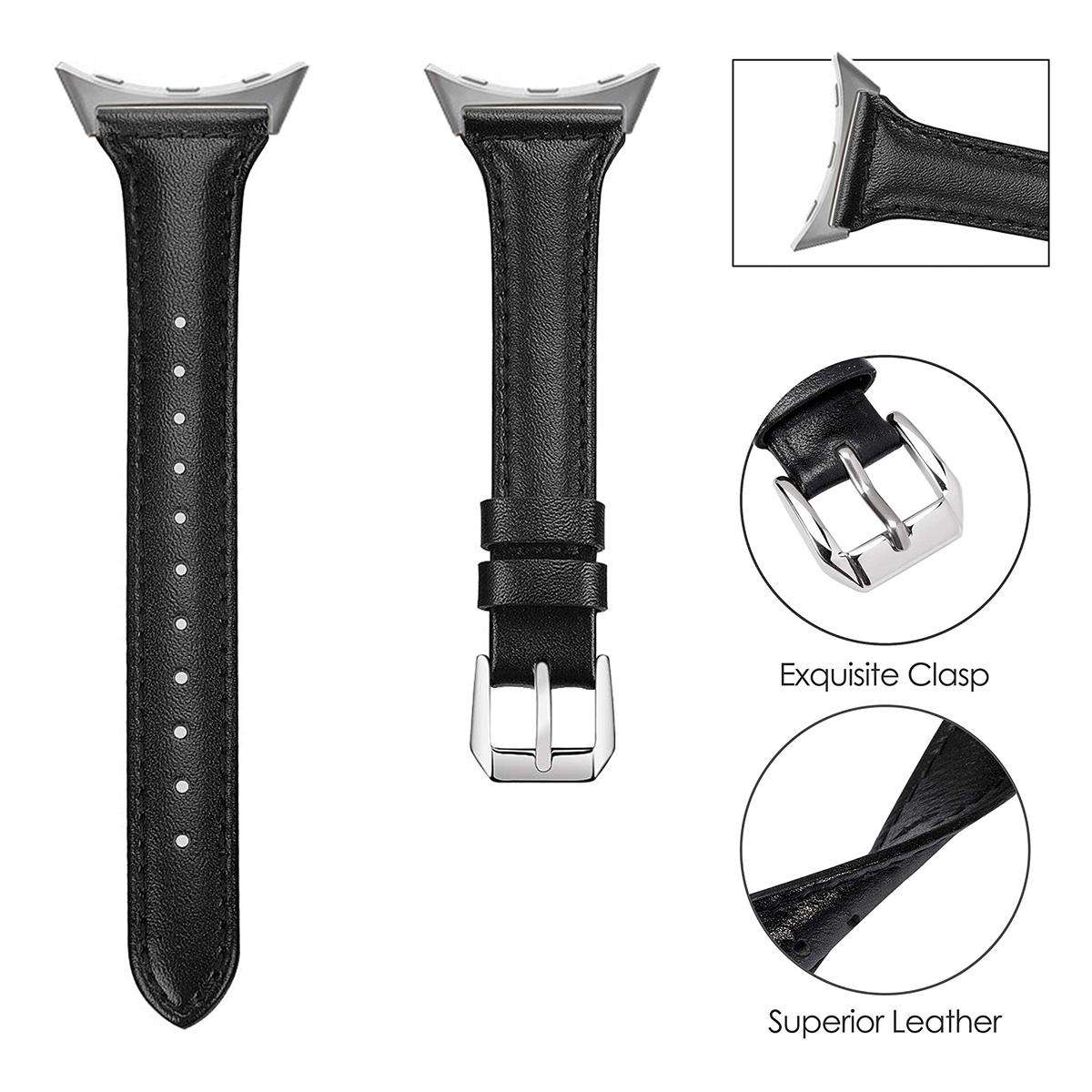For Google Pixel Watch 5 / 4 / 3 45mm xDfind Slim Genuine Leather Watch Band(Brown)