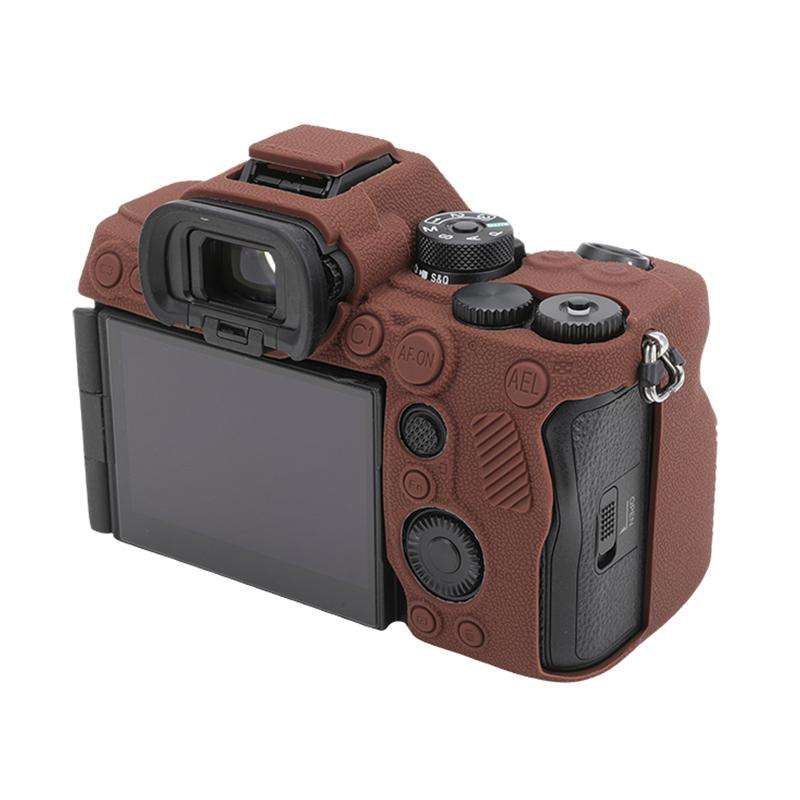 For Sony Alpha 7 V / ILCE-7M5 Litchi Texture Soft Silicone Protective Case(Coffee)