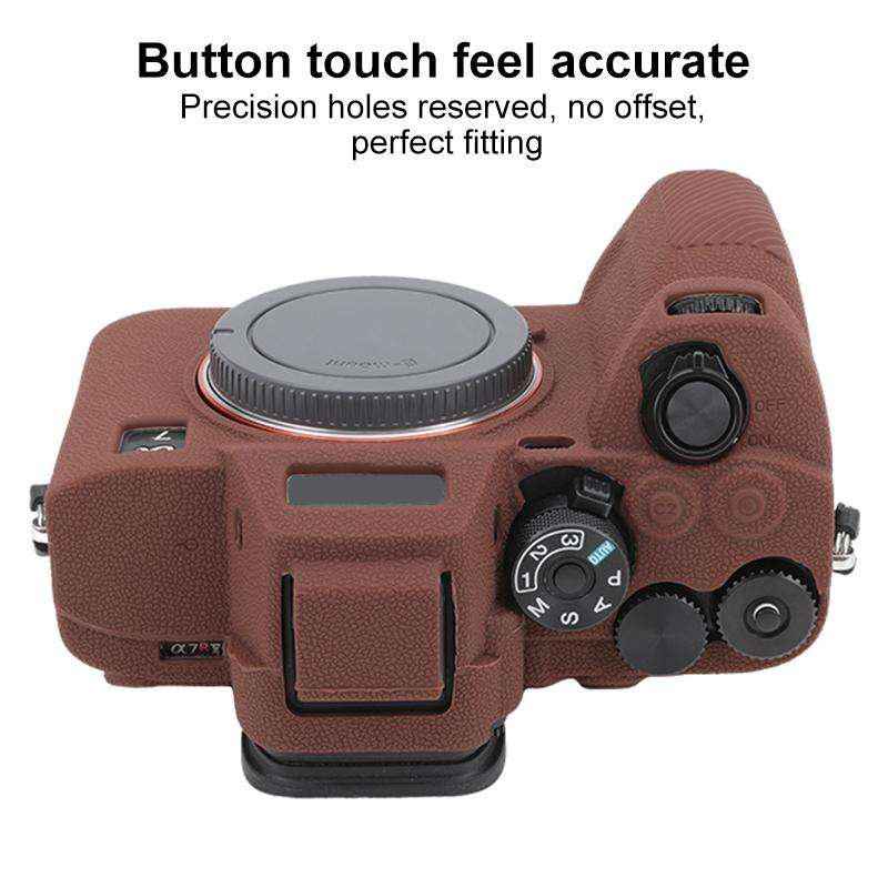 For Sony Alpha 7 V / ILCE-7M5 Litchi Texture Soft Silicone Protective Case(Coffee)