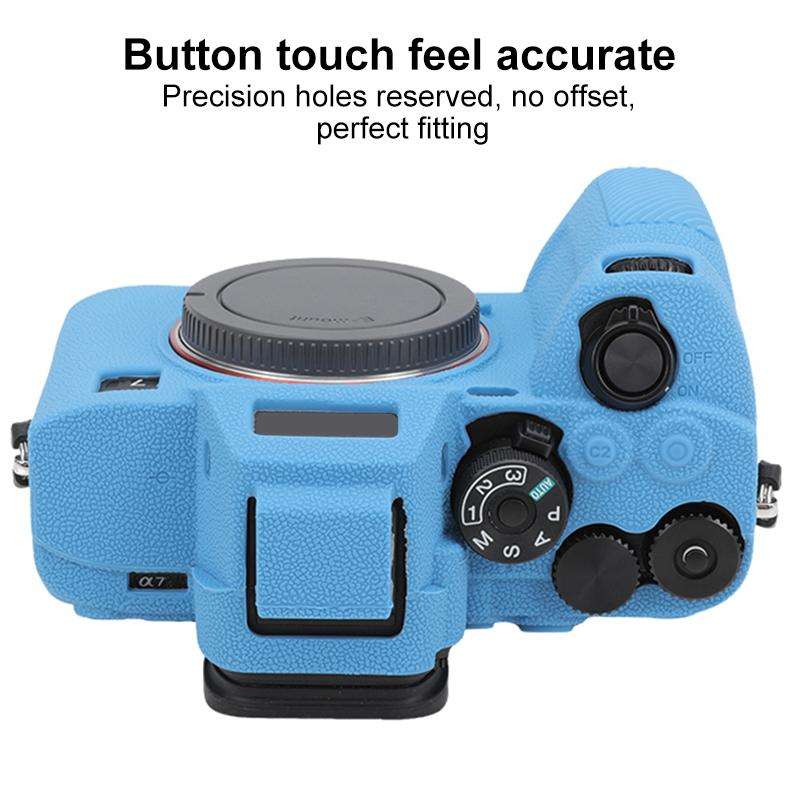 For Sony Alpha 7 V / ILCE-7M5 Litchi Texture Soft Silicone Protective Case(Blue)