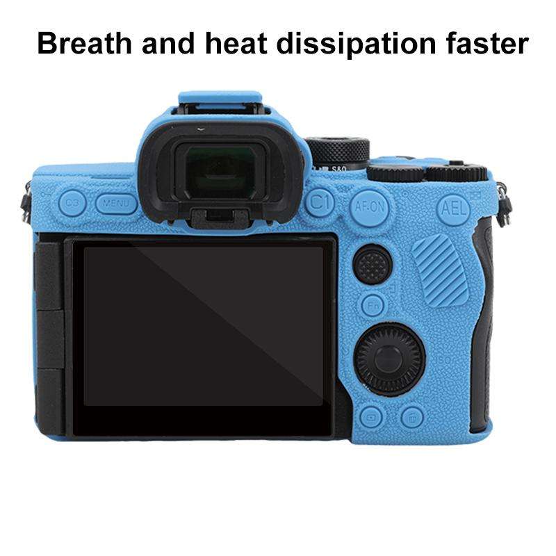 For Sony Alpha 7 V / ILCE-7M5 Litchi Texture Soft Silicone Protective Case(Blue)
