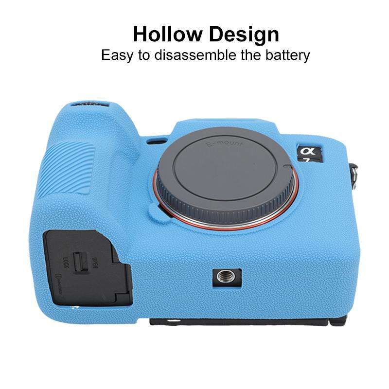 For Sony Alpha 7 V / ILCE-7M5 Litchi Texture Soft Silicone Protective Case(Blue)