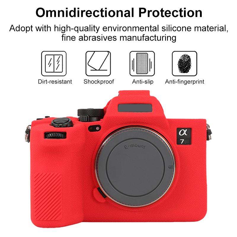 For Sony Alpha 7 V / ILCE-7M5 Litchi Texture Soft Silicone Protective Case(Red)