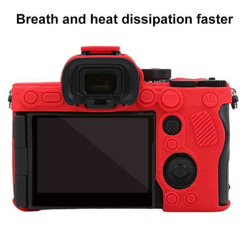 For Sony Alpha 7 V / ILCE-7M5 Litchi Texture Soft Silicone Protective Case(Red)