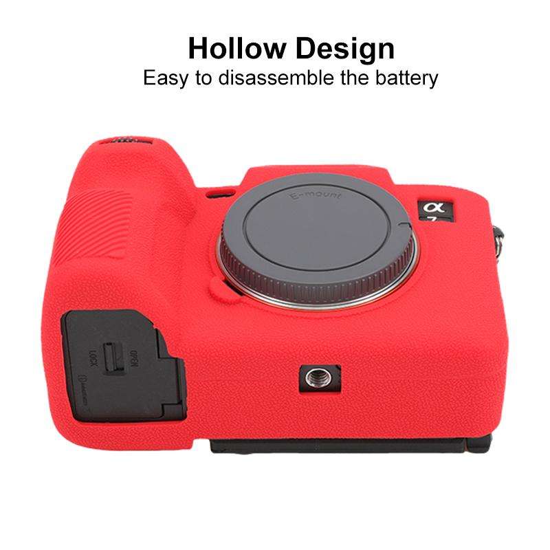 For Sony Alpha 7 V / ILCE-7M5 Litchi Texture Soft Silicone Protective Case(Red)