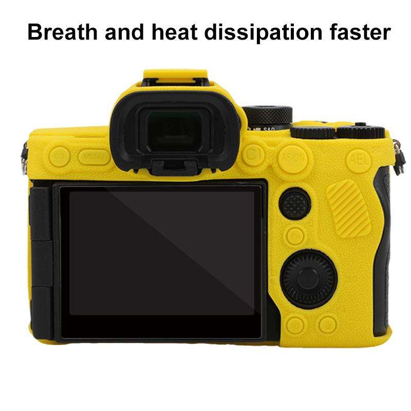 For Sony Alpha 7 V / ILCE-7M5 Litchi Texture Soft Silicone Protective Case(Yellow)
