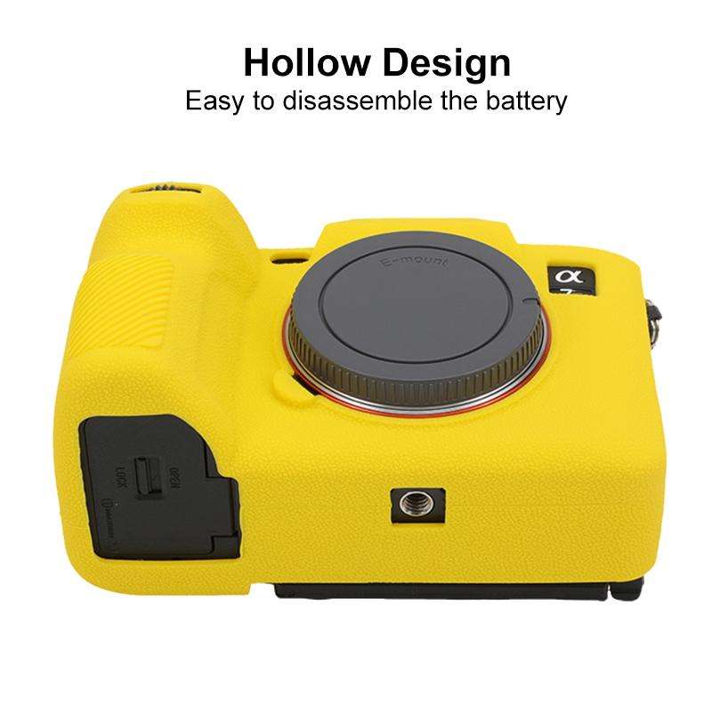 For Sony Alpha 7 V / ILCE-7M5 Litchi Texture Soft Silicone Protective Case(Yellow)