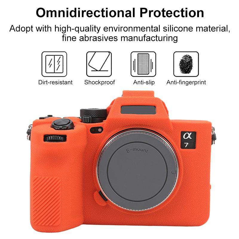 For Sony Alpha 7 V / ILCE-7M5 Litchi Texture Soft Silicone Protective Case(Orange)
