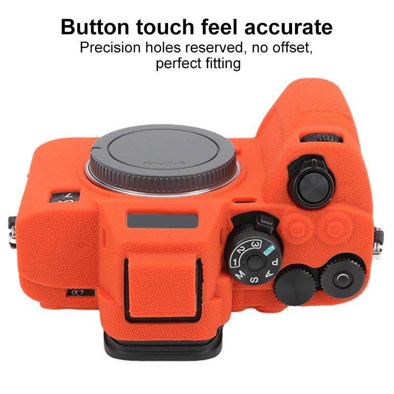 For Sony Alpha 7 V / ILCE-7M5 Litchi Texture Soft Silicone Protective Case(Orange)