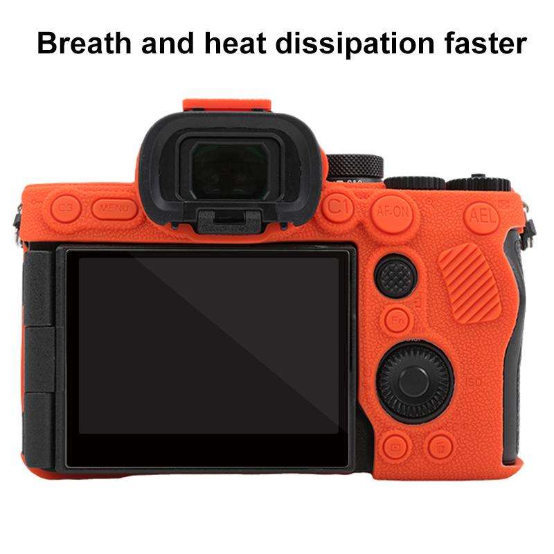 For Sony Alpha 7 V / ILCE-7M5 Litchi Texture Soft Silicone Protective Case(Orange)